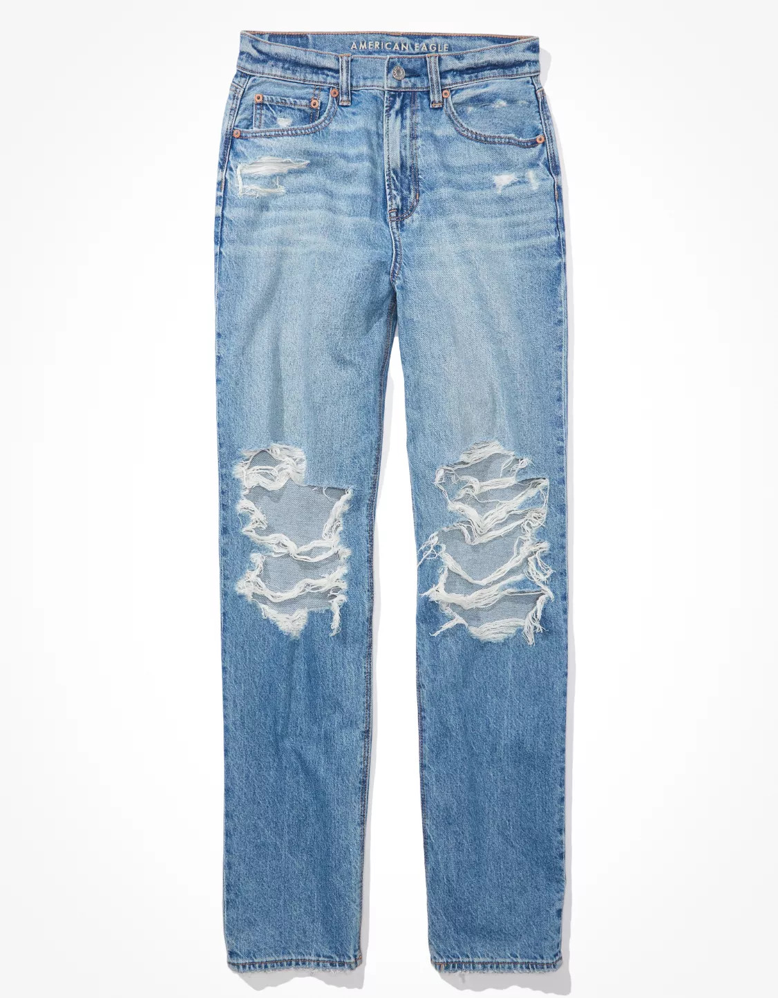 AE Strigid Ripped Highest Waist Baggy Straight Jean | American Eagle Outfitters (US & CA)