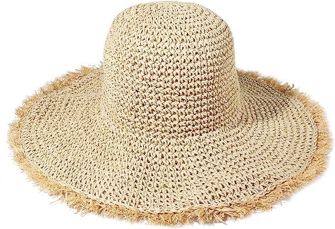 XOCARTIGE Sun Hats Women Straw Hats Wide Brim Summer Beach Hats Foldable Fringed Floppy Fedora Ha... | Amazon (US)