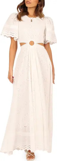 Merletto Short Sleeve Cutout Eyelet Maxi Dress | Nordstrom