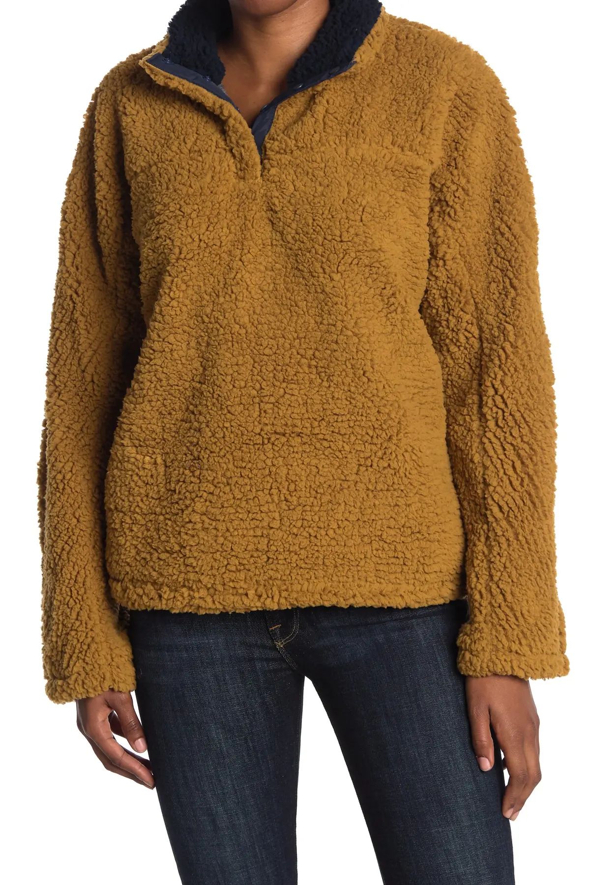 THREAD AND SUPPLY Daydream Faux Shearling Funnel Neck Pullover at Nordstrom Rack | Nordstrom Rack