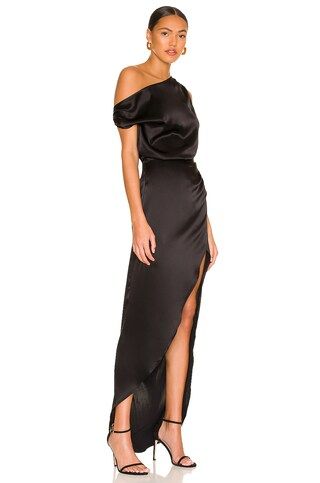 NONchalant Label Dinah One Shoulder Dress in Black from Revolve.com | Revolve Clothing (Global)