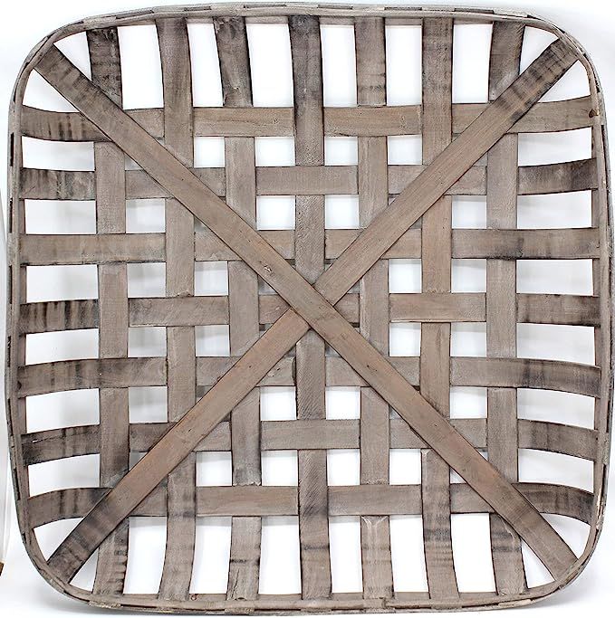 Silvercloud Trading Co. Tobacco Basket, Farmhouse Decor, Med 21" Square | Amazon (US)