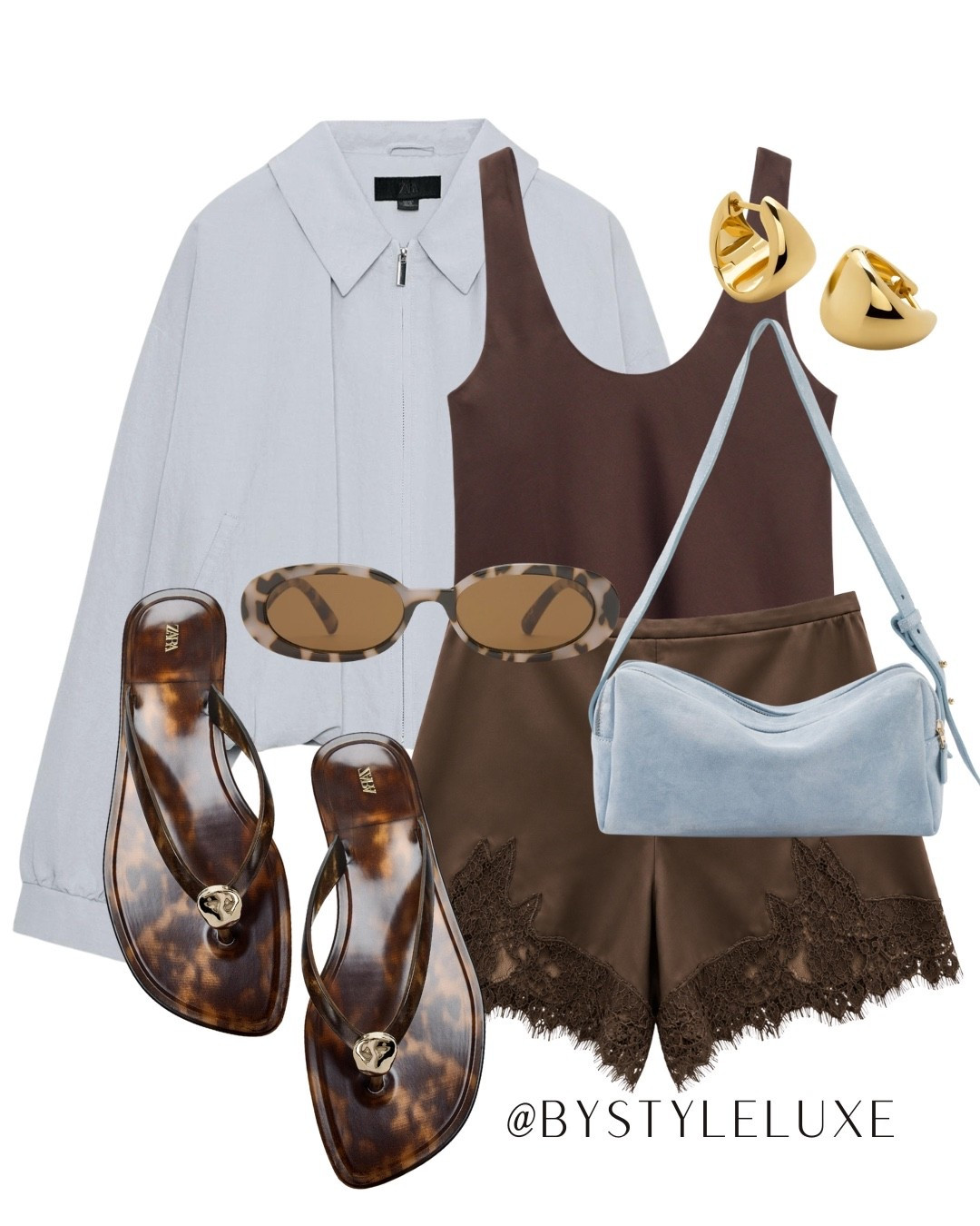 LACE SHORTS - Obsessed with this whole look, the gorg brown satin lace shorts are on trend and so versatile for everyday or dressier occasions.

#jacket #sandals #shorts

#LTKsummer #LTKspring #LTKeurope