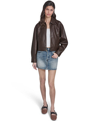 Women's Laydown Collar Zip-Front Jacket | Macy's