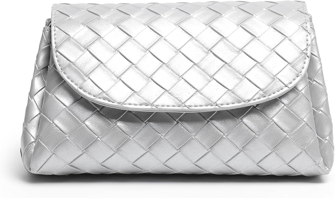 Woven Clutch Purse for Women 2025 Trendy PU Leather Braided Cute Hobo Lightweight Mini Shoulder C... | Amazon (US)
