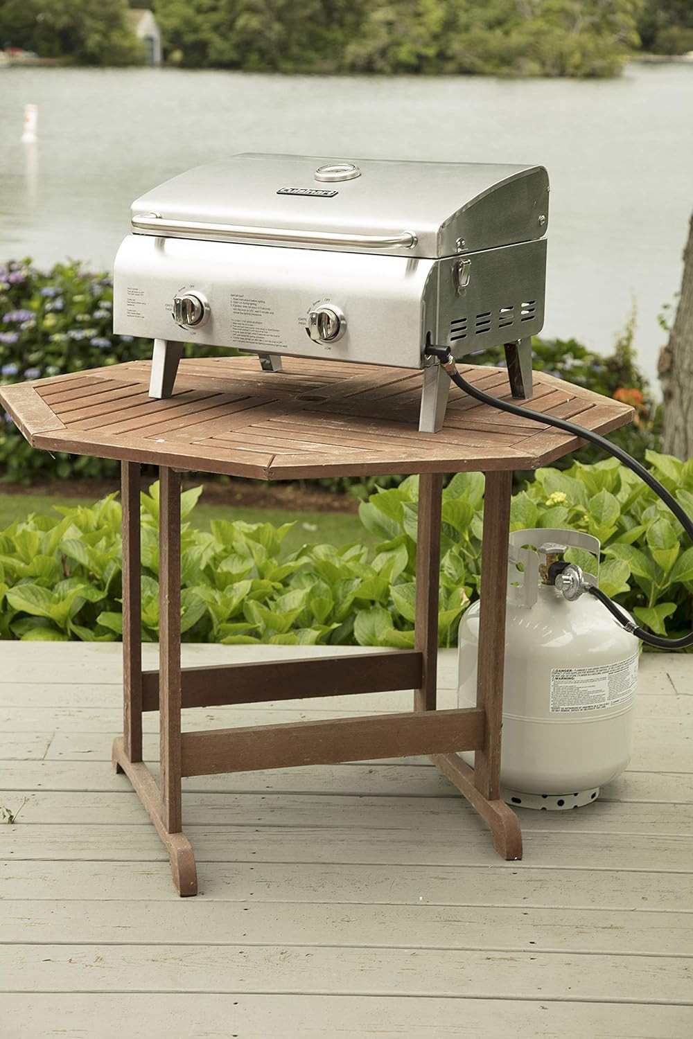 Cuisinart Chef's Style Tabletop Portable Propane Grill, 20,000 BTU Stainless Steel 2-Burner Outdo... | Amazon (US)