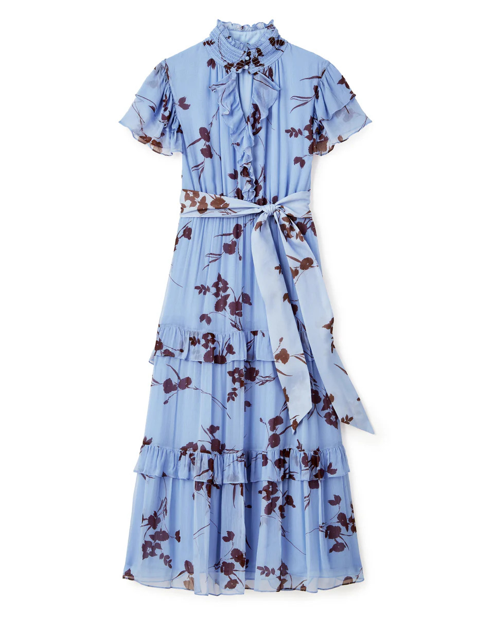 Lorelei Dress-Upstate Floral In Blue Mist | Cartolina