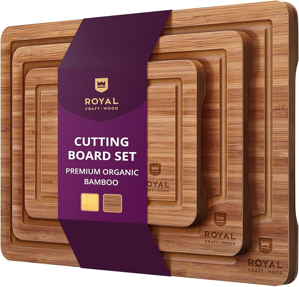 ROYAL CRAFT WOOD Wooden Cutting Boards for Kitchen Meal Prep & Serving - Bamboo Wood Serving Boar... | Amazon (US)