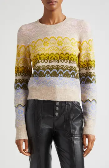 Cinq à Sept Fair Isle Studded Sweater | Nordstrom | Nordstrom