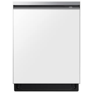 Bespoke 24 in White Glass Top Control Smart Built-In Tall Tub Dishwasher with Stainless Steel Tub and AutoRelease, 42dBA | The Home Depot