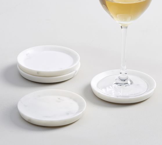 White Marble Coasters, Set of 4 | Pottery Barn (US)