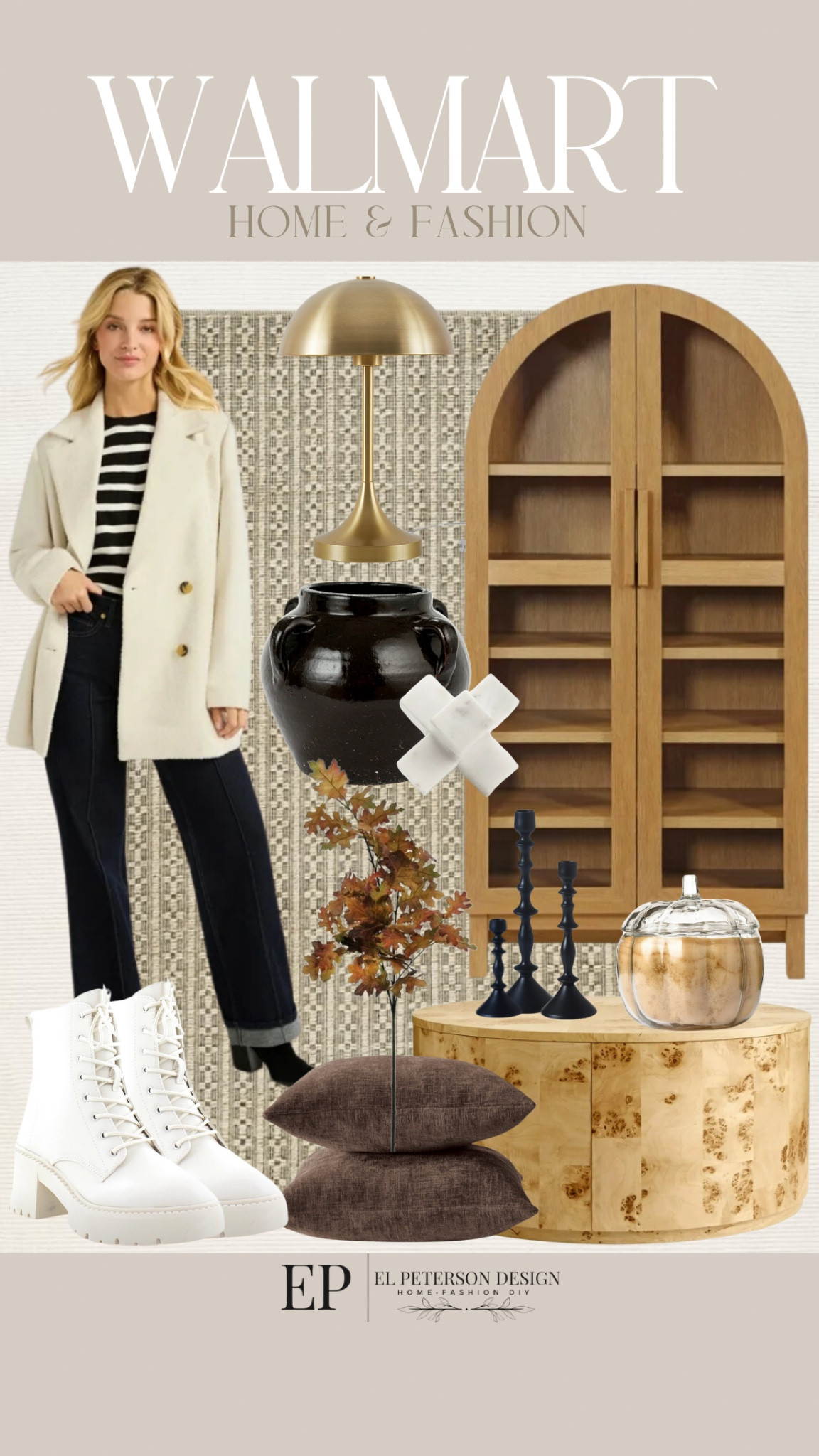 @walmart
#walmartpartner #walmart  some are soon same day delivery! 👏🏼
Walmart 
Home and fashion
Blazer
Boots
Pumpkin candle 
Arch cabinet
Vase
Stem
Candle holder
Area rug
Coffee table 
Throw pillows
Decorative object
Table lamp 

#LTKStyleTip #LTKHome