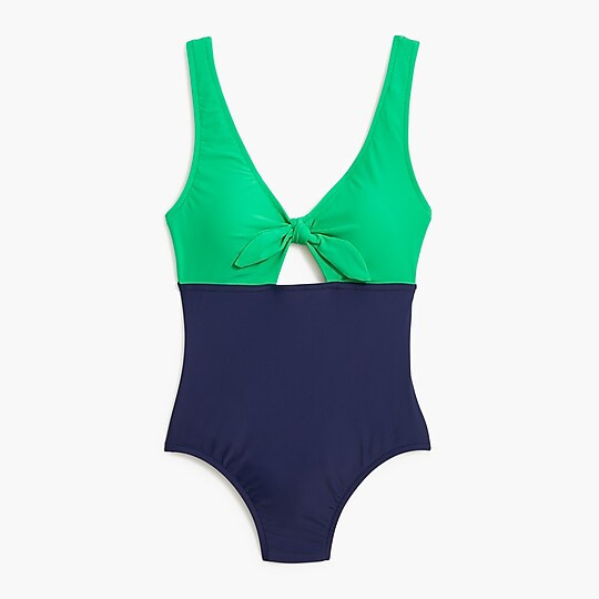 One-piece cutout swimsuit with bow | J.Crew Factory