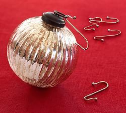 Champagne Scalloped Mercury Glass Ball Ornament | Pottery Barn (US)