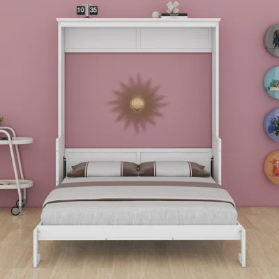 Queen Size Murphy Bed Wall Bed With A Storage Shelf, Space-Saving Wall Bed For Multipurpose Guest Room Or Home Office | Wayfair North America