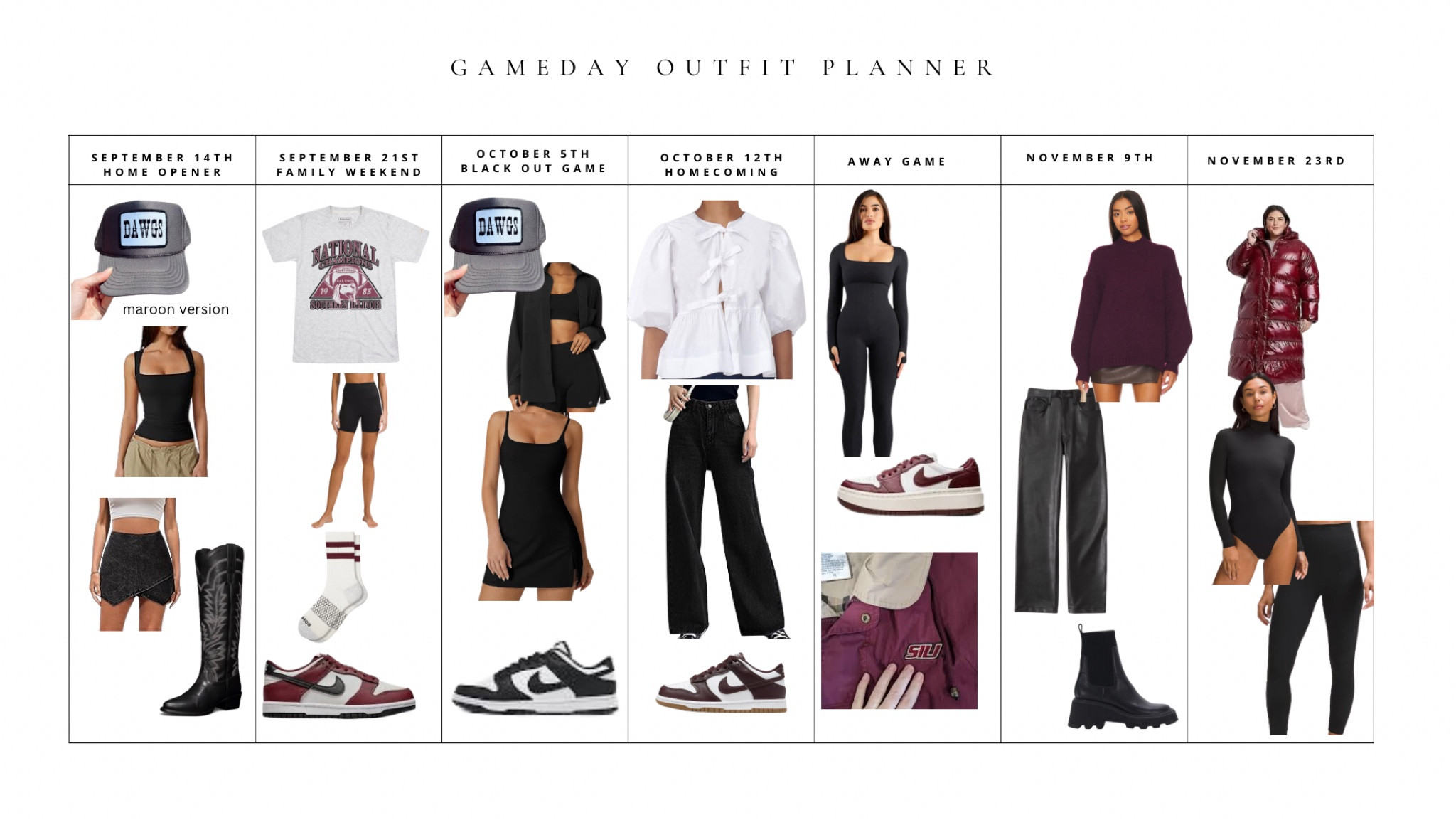 Saluki Maroon and Black GAMEDAY Outfits 

#LTKBacktoSchool #LTKStyleTip #LTKMidsize