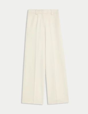 Crepe Tab Detail Wide Leg Trousers | Marks & Spencer (UK)