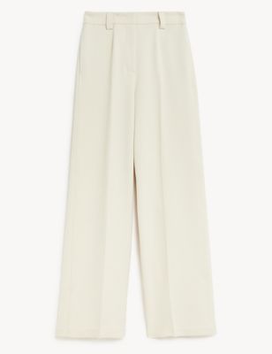 Crepe Tab Detail Wide Leg Trousers | Marks & Spencer (UK)