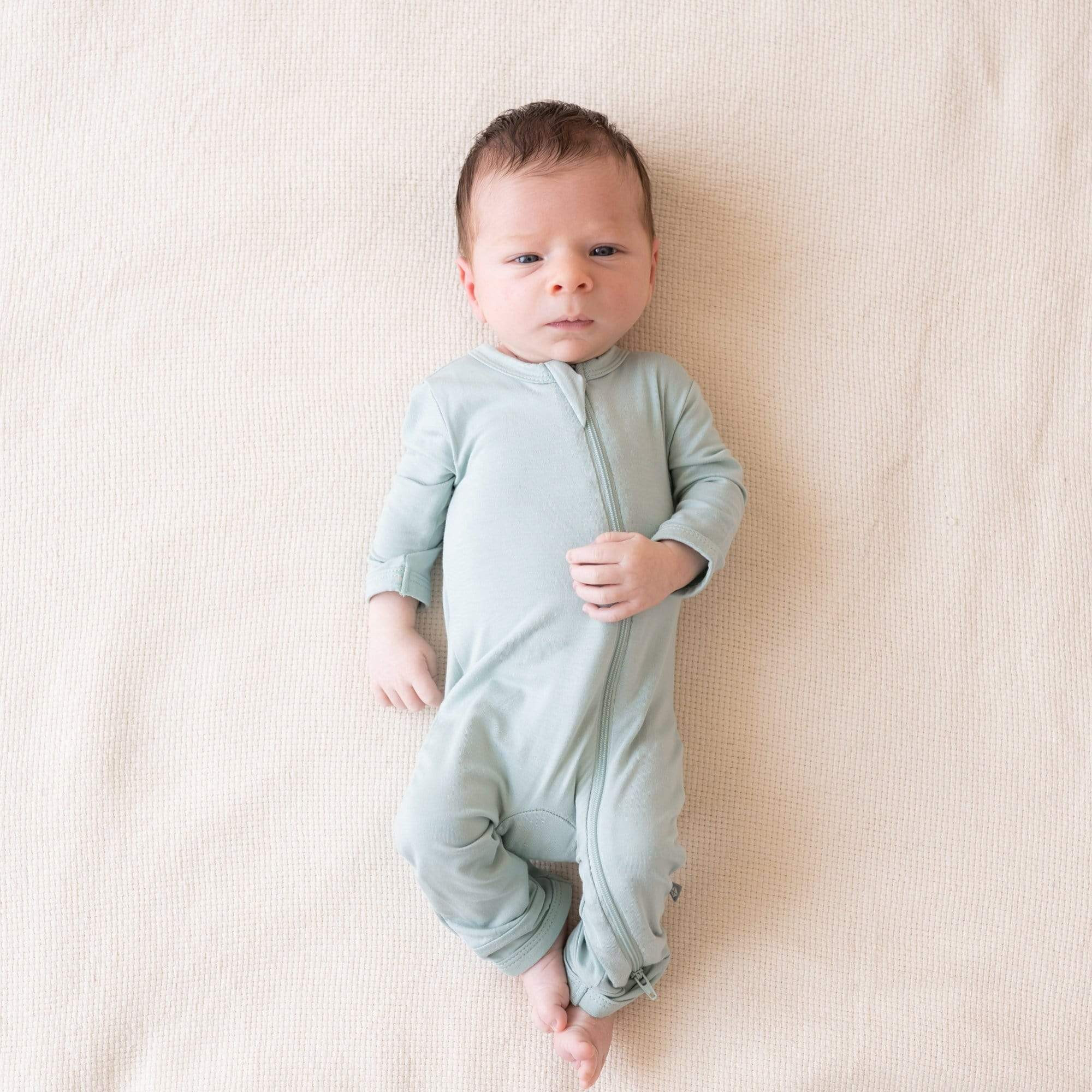 Zippered Romper in Sage | Kyte BABY