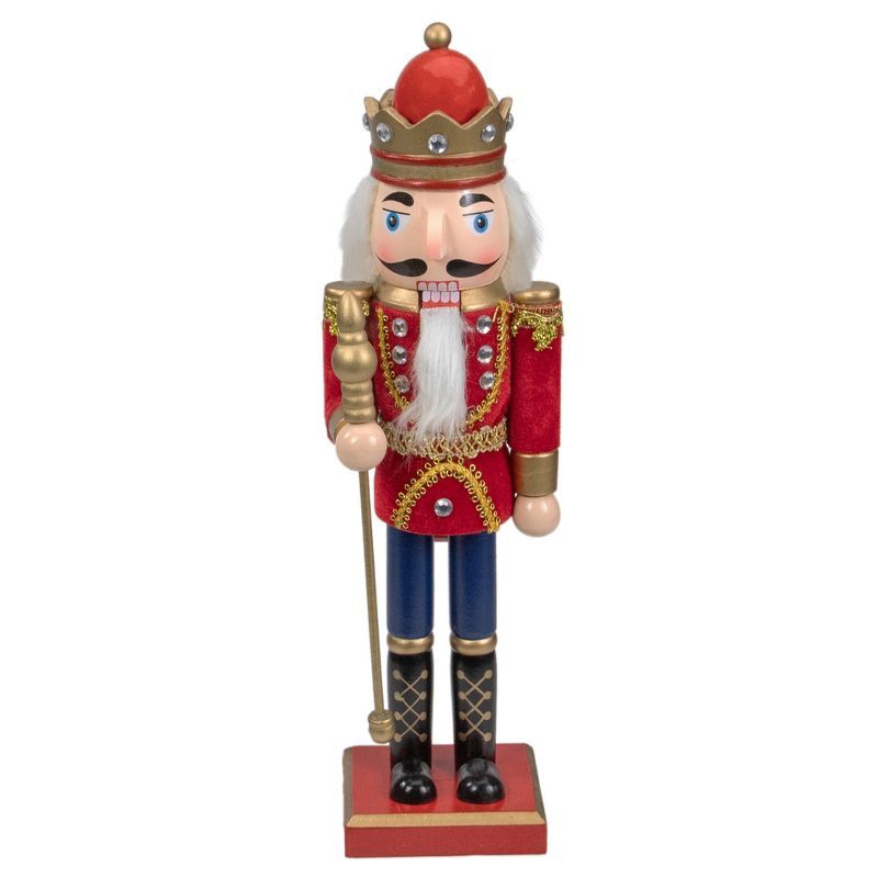 Northlight 14" Red and Gold Traditional Christmas Nutcracker King with Scepter Tabletop Figurine | Target