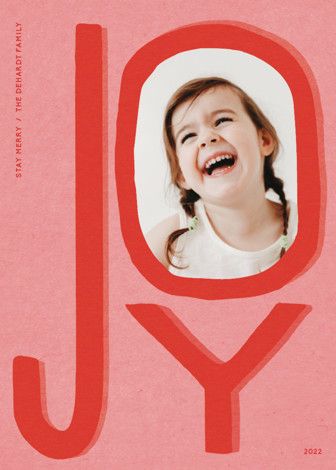 "joie" - Customizable Holiday Photo Cards in Red by Jennifer Lew. | Minted