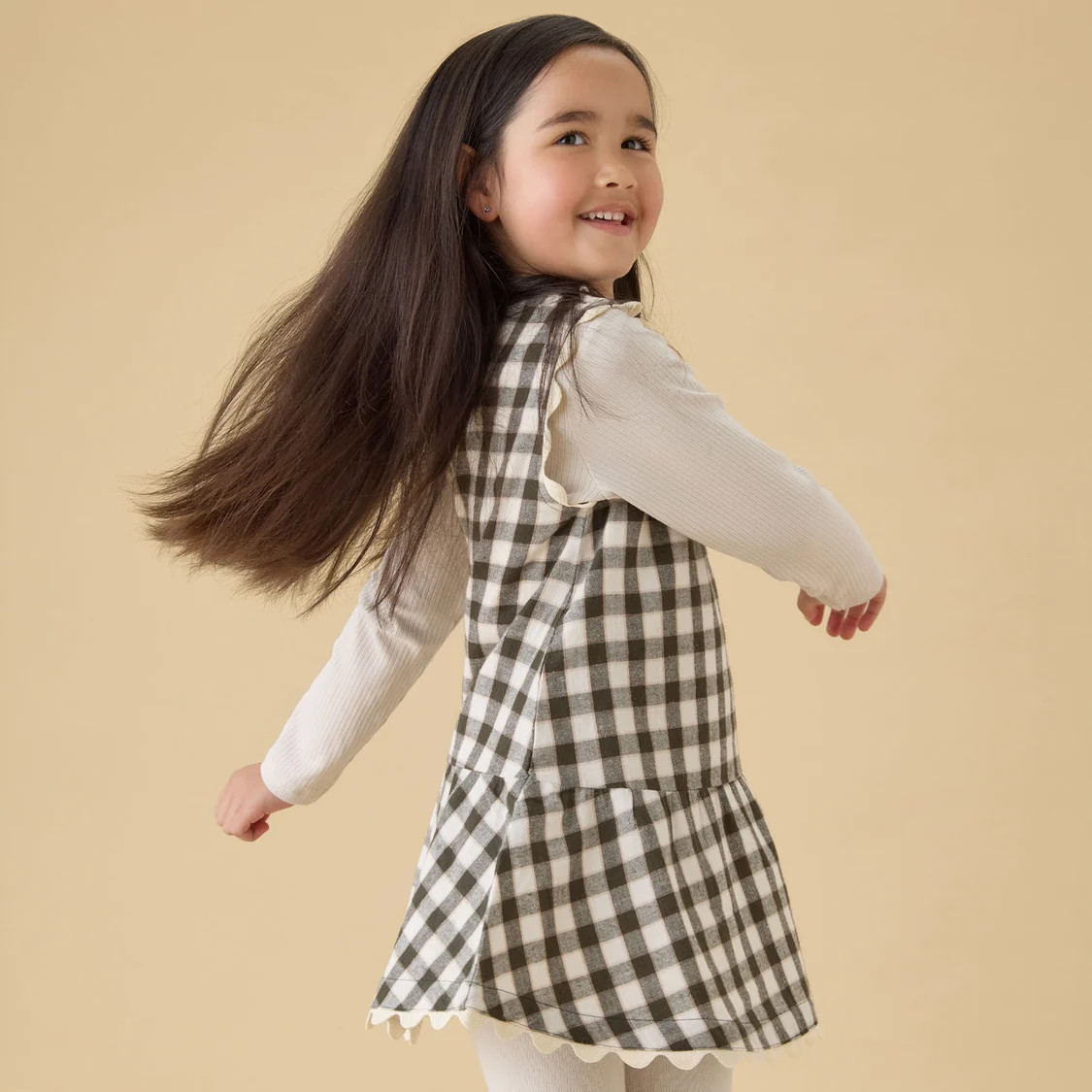 KIDLY by MORI Checked Pinafore Dress | Baby Mori (US)
