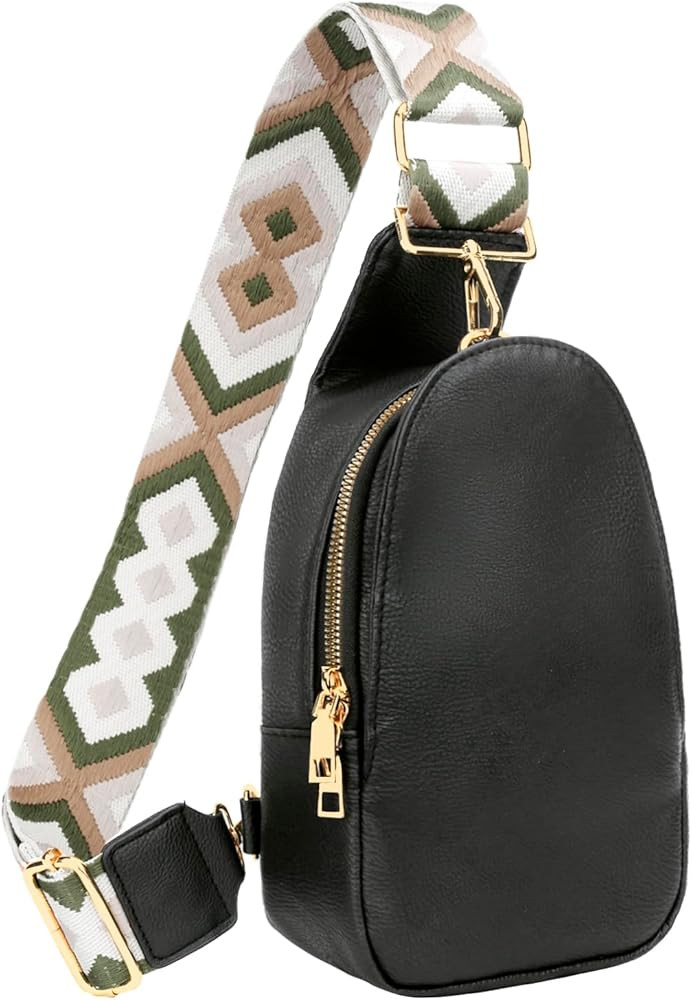 Fashion Small Sling Bag for Women Leather Fanny Packs Chest Crossbody Cell Phone Bag Shoulder Tra... | Amazon (US)