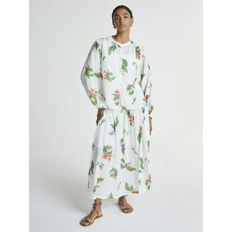 Scoop Women’s and Women’s Plus Smocked Waist Maxi Skirt, Sizes XS-4X - Walmart.com | Walmart (US)