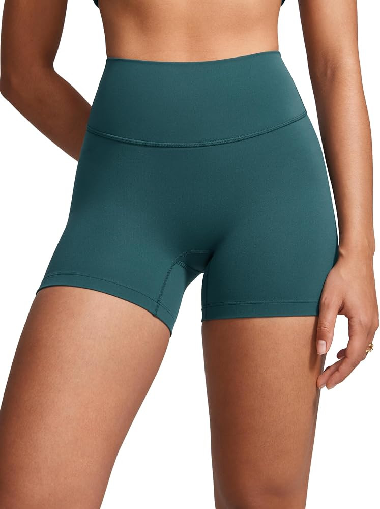 INGIA Womens High Waist No Front Seam Biker Shorts 4 Inches Running Volleyball Spandex Yoga Gym W... | Amazon (US)