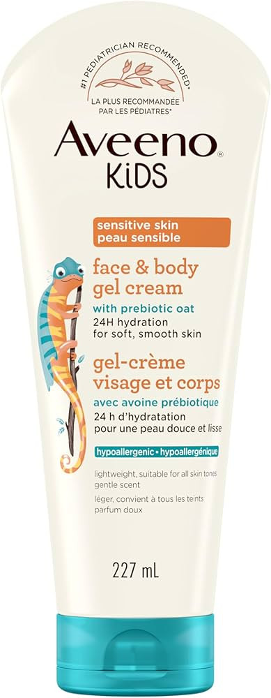 Aveeno Kids Face & Body Gel Cream, Prebiotic Oat Moisturizer, Hypoallergenic Lotion, Sensitive Sk... | Amazon (CA)