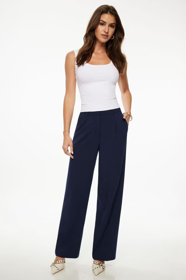 Sofia Pleated Straight Leg Pants | Dynamite Clothing