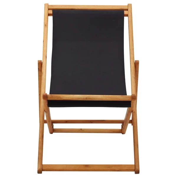 Beach Sling Patio Chair Folding Deck Chair Fabric and Wooden Frame | Wayfair North America