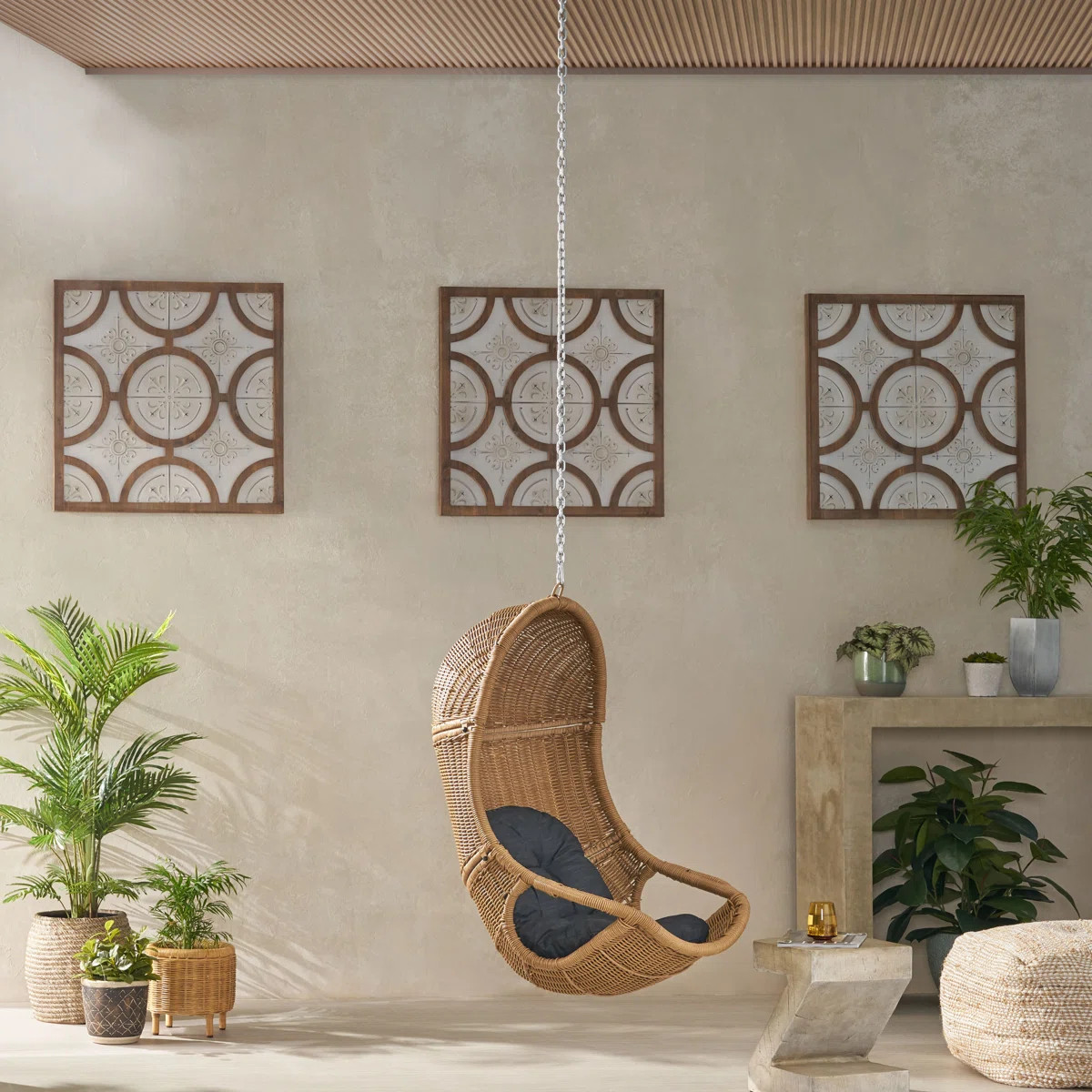 Santiago Rattan Outdoor Swing Chair | Wayfair North America
