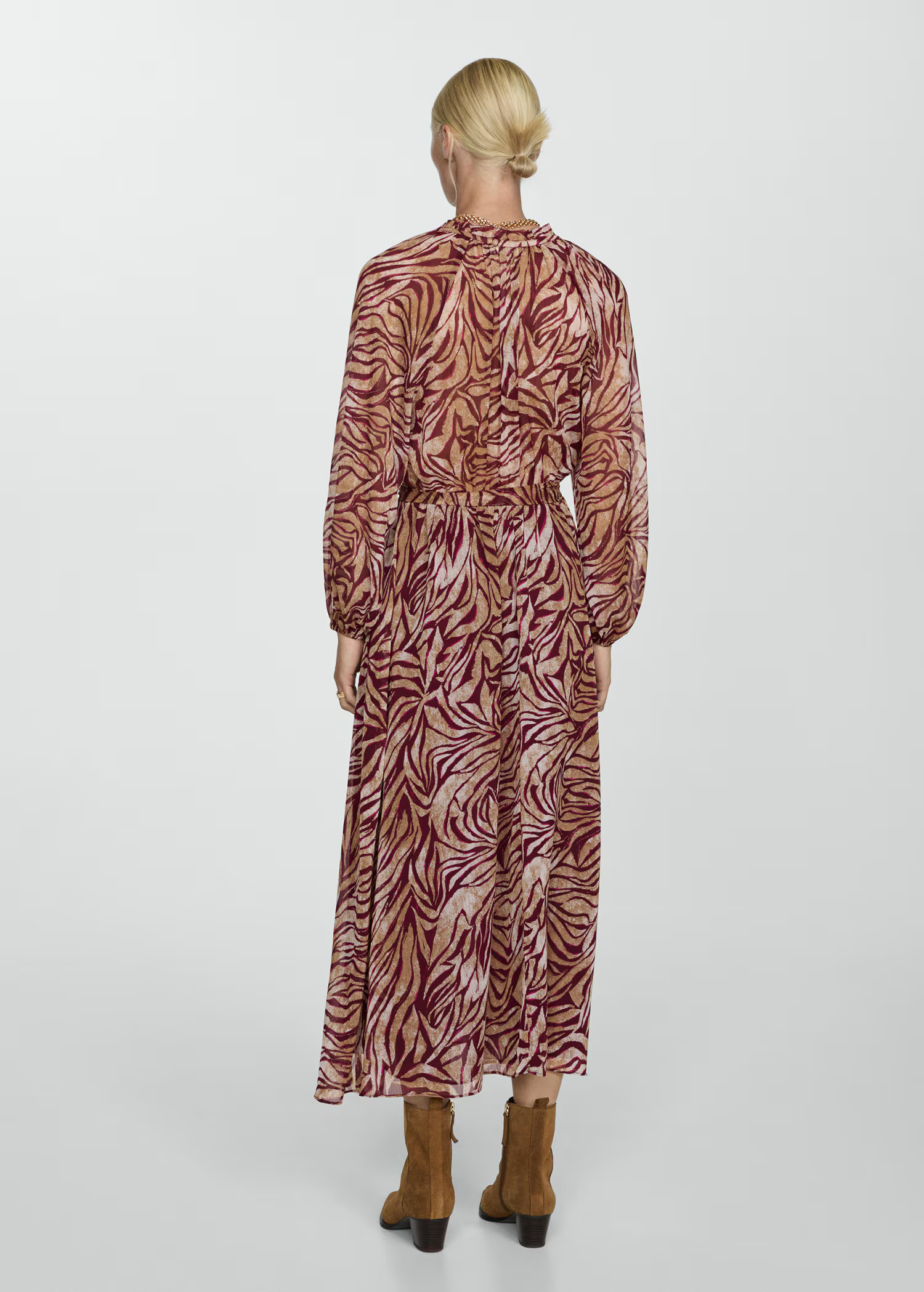 Printed long dress - Woman | MANGO United Kingdom | MANGO (UK)