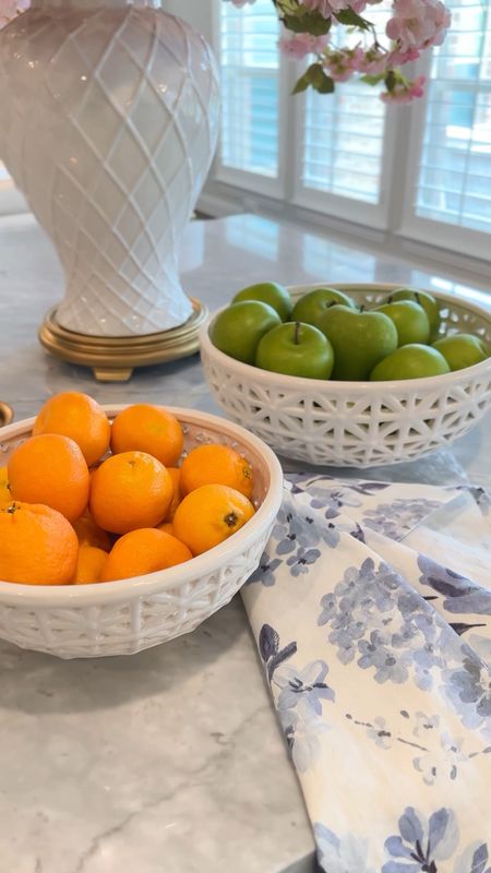 Prettiest lattice bowls, white fruit bowl 

#LTKStyleTip #LTKHome #LTKSaleAlert