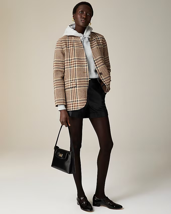 Leighton blazer-jacket in plaid double-faced wool blend | J. Crew US