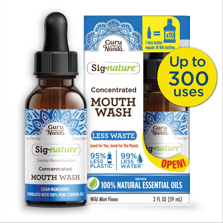 GuruNanda Concentrated Mouthwash - Travel Size - Wild Mint, 2 fl. oz | Walmart (US)