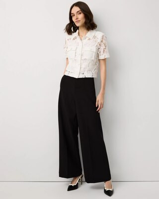 High-Rise Flat-Front Wide-Leg Pant | White House Black Market