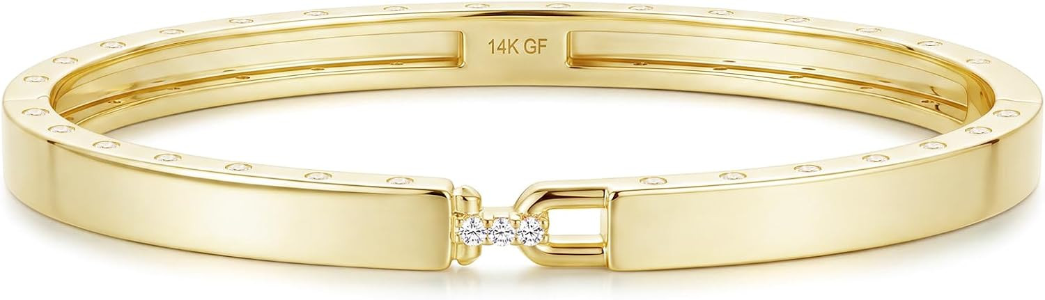 14K Gold Filled Bangle Bracelet for Women | Amazon (US)