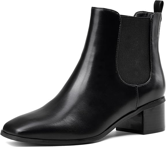 GENSHUO Chelsea Boots Women Ankle Booties Low Heel Chunky Square Toe Winter Fall Dress Chelsea Sl... | Amazon (US)