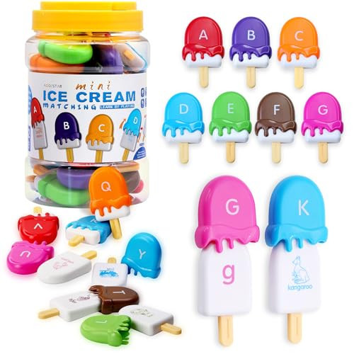 USATDD ABC Alphabet Learning Toys Alphabet Popsicles Animal Matching Toy Uppercase Lowercase Preschool Learning Activities Montessori Toys for Kids, 52 Pcs | Amazon (US)