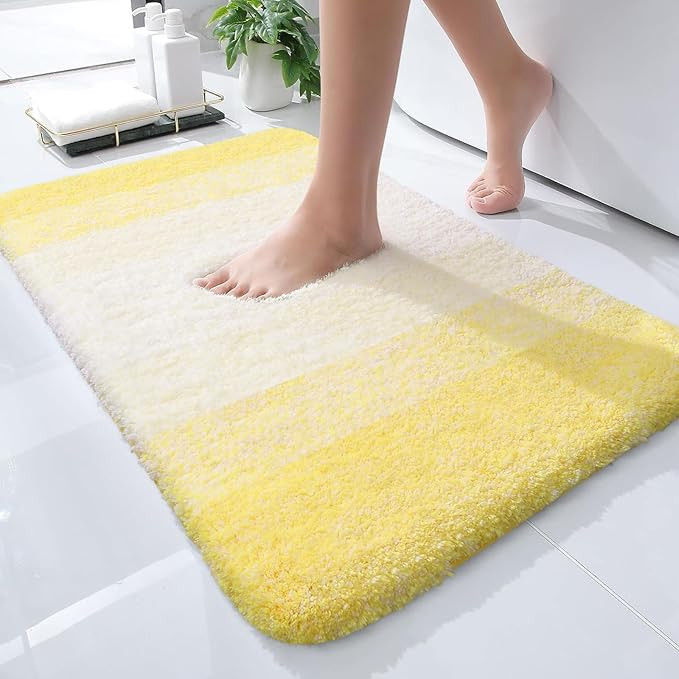OLANLY Luxury Bathroom Rug Mat 24x16, Extra Soft and Absorbent Microfiber Bath Rugs, Non-Slip Plu... | Amazon (US)