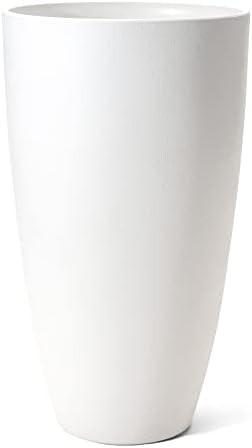 Tall Planters Outdoor Indoor - 20 inch Modern White Flower Pots with Drainage Holes for Balcony G... | Amazon (US)
