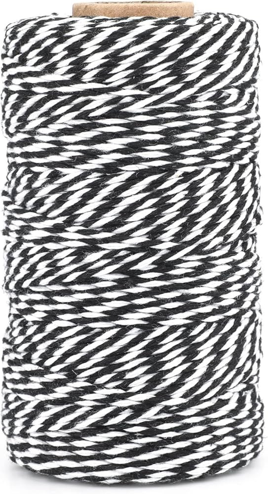 G2PLUS White and Black String, 2MM 328 Feet Cotton String, White Black Cotton Twisted Twine for H... | Amazon (US)