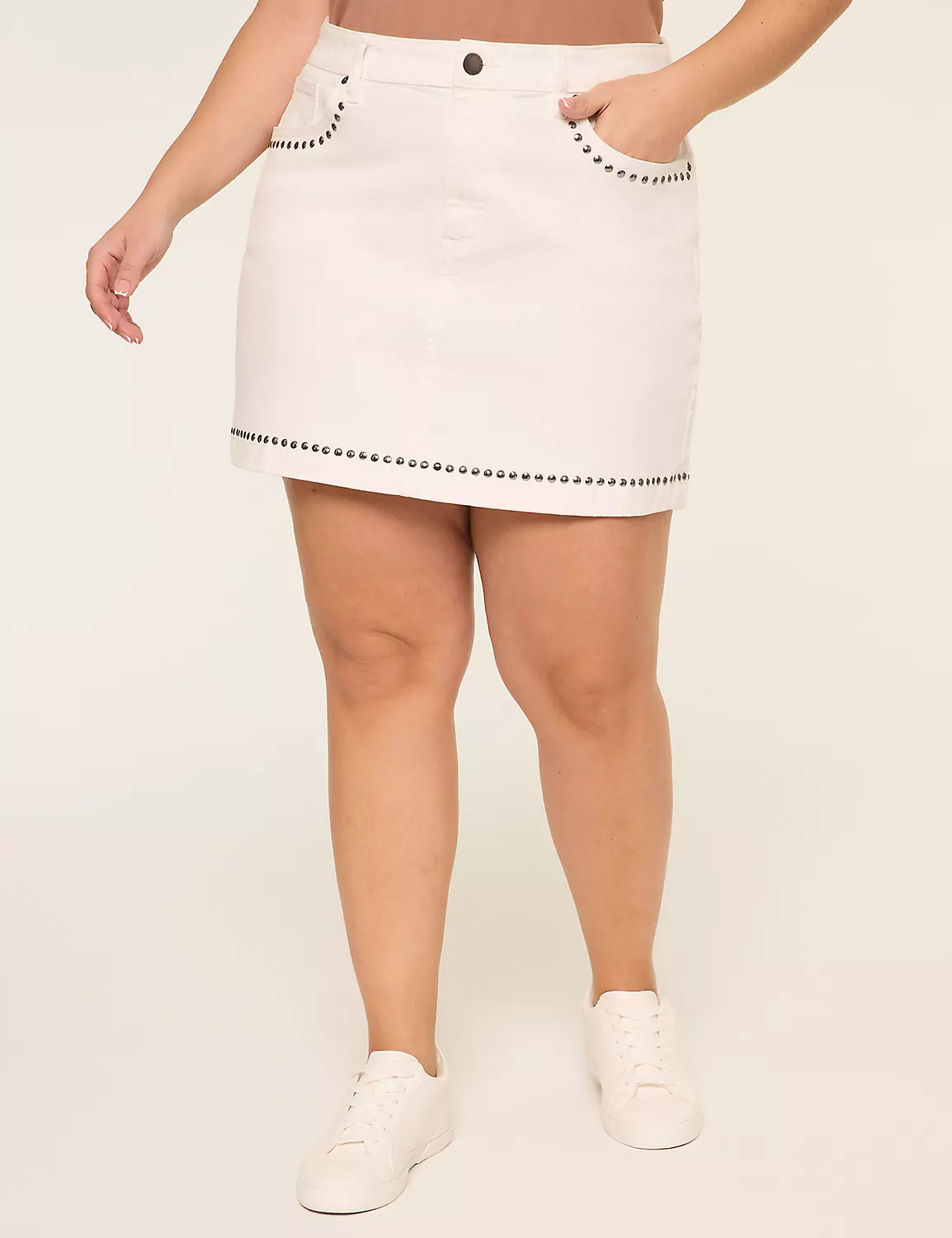 Studded Denim Mini Skirt | Lane Bryant (US)