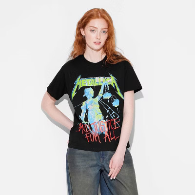 Women's Metallica Short Sleeve Graphic T-Shirt - Black S: Cotton Knit Pullover, Crew Neck, Lightweight Fabric | Target