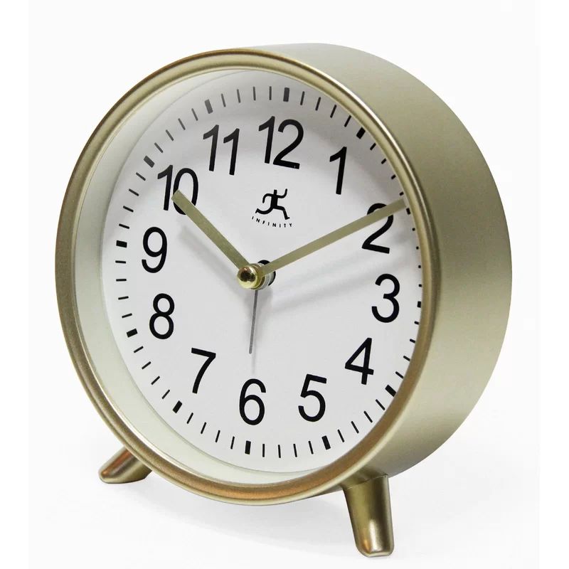 Modern & Contemporary Analog Quartz Tabletop Clock with Alarm | Wayfair North America