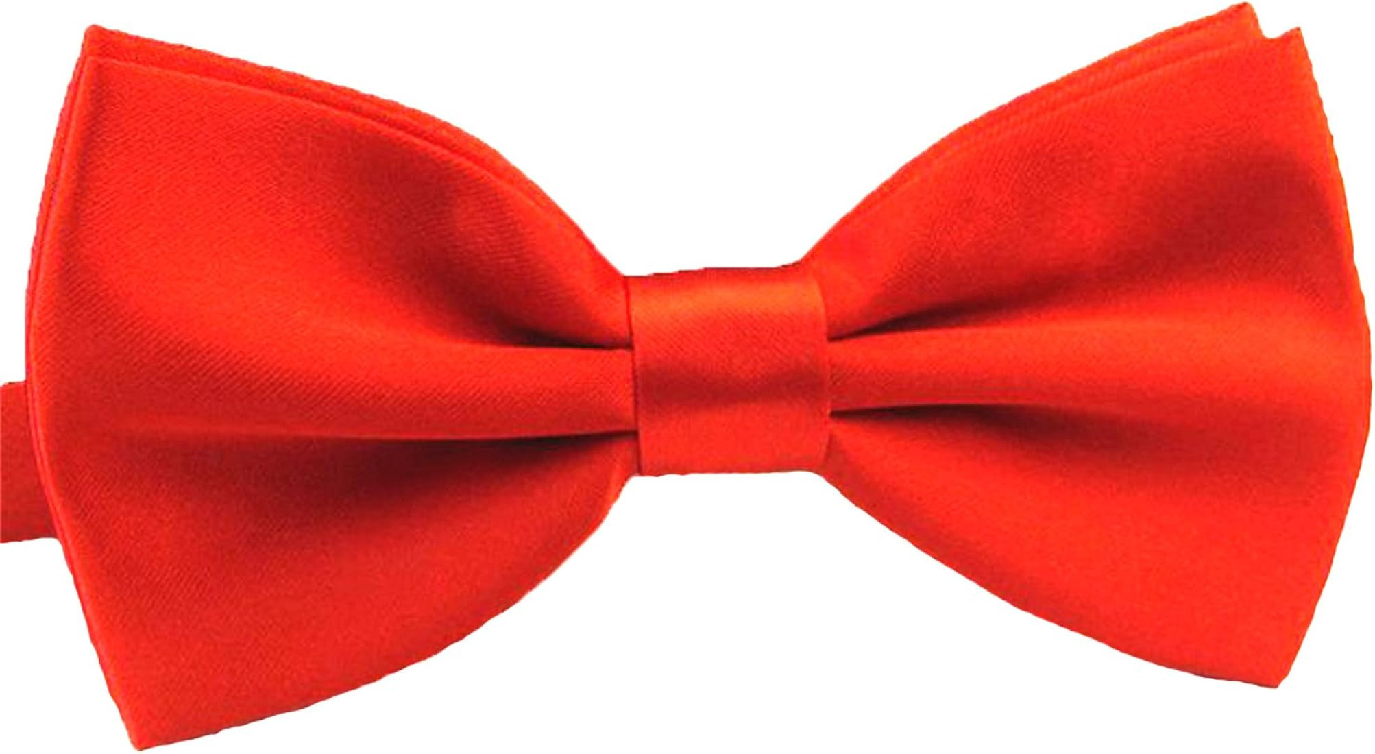 Men Bow Tie Adjustable Length Wedding Male Fashion Boys Satin Bowties | Amazon (US)
