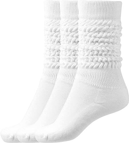 Amazon.com: BomKinta Slouch Socks Women Thigh High Boot Socks Soft Scrunch Socks Size 5-11 3 Pair... | Amazon (US)