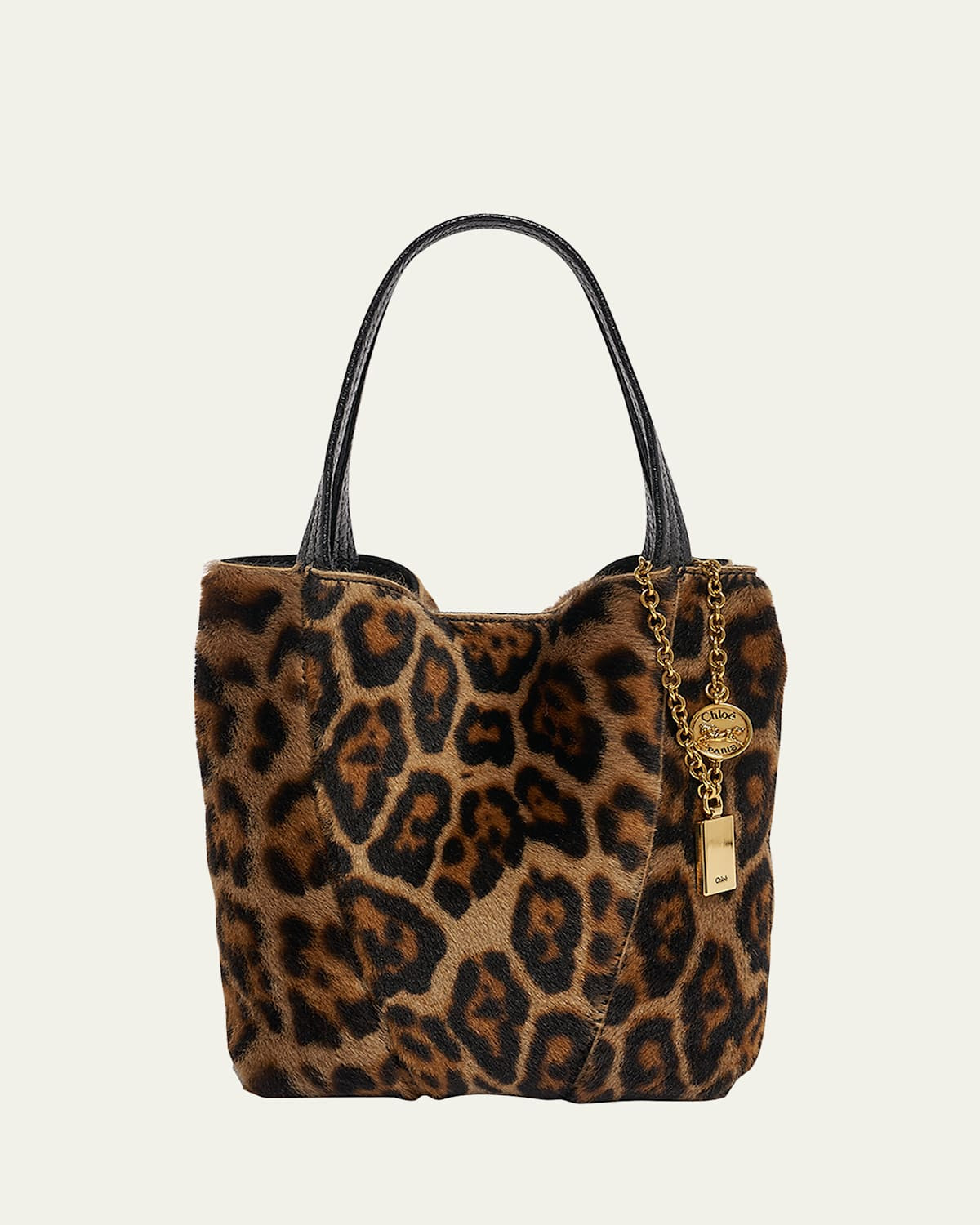 Spin Tote Bag in Leopard-Print Shearling | Bergdorf Goodman